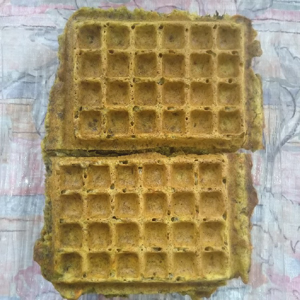 Gaufres salées épinards et comté